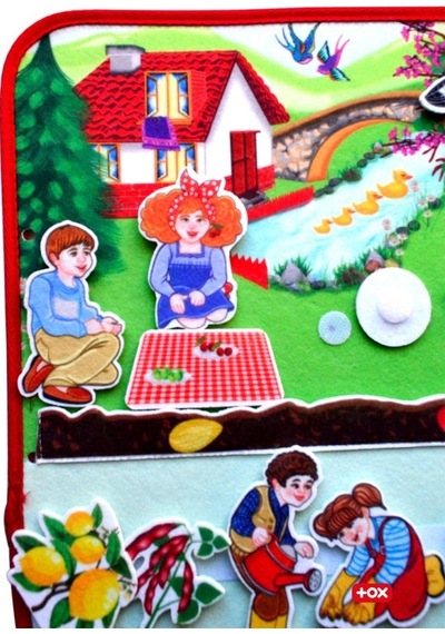 Lisinya247 Ilkbahar Keçe Cırtlı Aktivite Sayfası - Çocuk Etkinlik , Eğitici Oyuncak