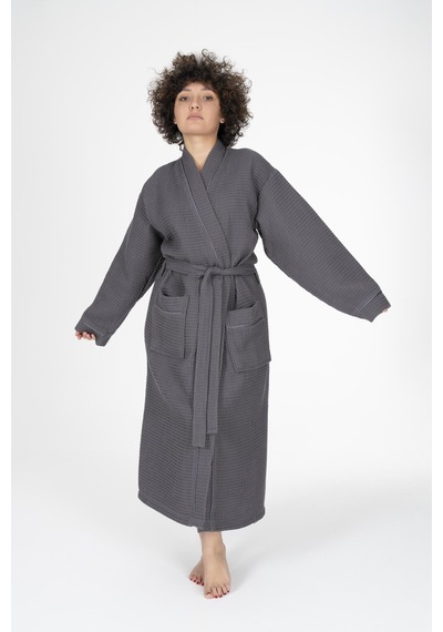Varol Kaos Serisi Kimono Yaka Pike Bornoz Sabahlık Antrasit-l/xl Antrasit