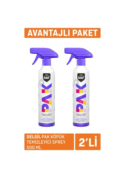 Selsil Pak Köpük Temizleyici Sprey 500ml X 2 3 Adet