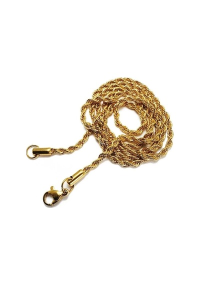 2.5 Mm Çelik Halat - Burgu Sarı Renk 24 Ayar Altın Kaplama Çelik Zincir Sarı