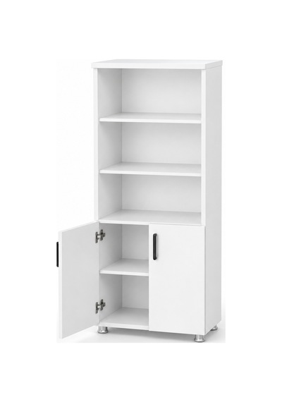 Ahşap 2 Kapaklı Büyük Dolap 80x38x190 Cm Enter Yarım Kapaklı - Beyaz