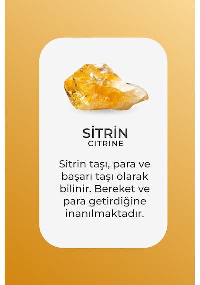 Doğal Sitrin Taşlı 24 Cm Gümüş Tesbih Beyaz
