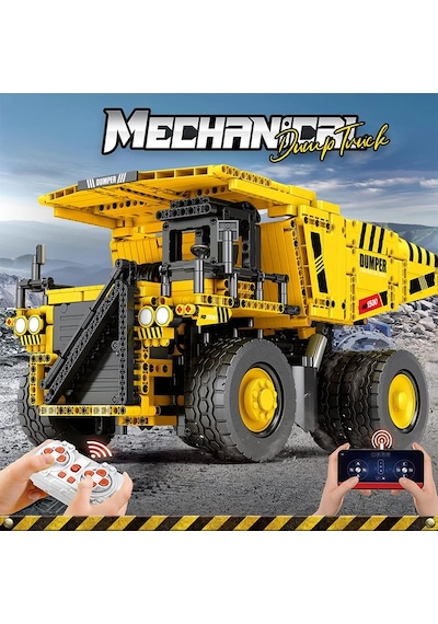 Reobrix Technic 22025 Damperli Kamyon Kumanda&motorlu Yaratıcı Yapı Blok Seti Building Blocks Dump Truck - 1622 Parça