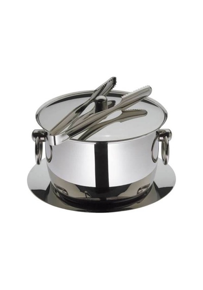 Zem Buz Kovası Tabaklı Maşalı 12×9 CM Gri
