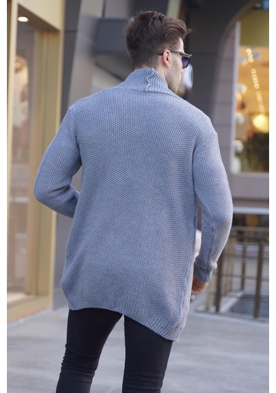 Madmext Füme Basic Örgü Hırka 5996 Füme