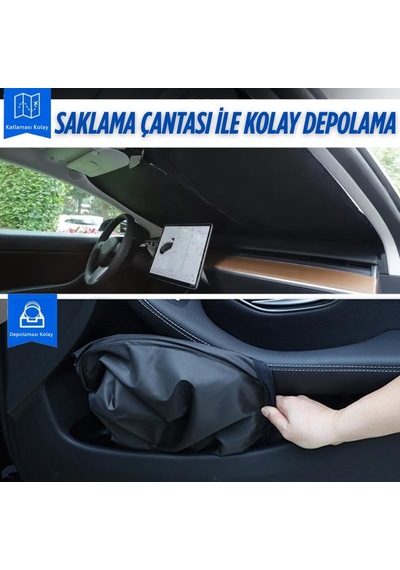 Glanz Araba Ön Cam Katlanabilir Oto Güneşliği 145- 77 CM