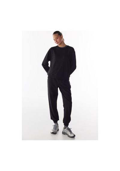 Penti Siyah Oversize Bisiklet Yaka Sweatshirt