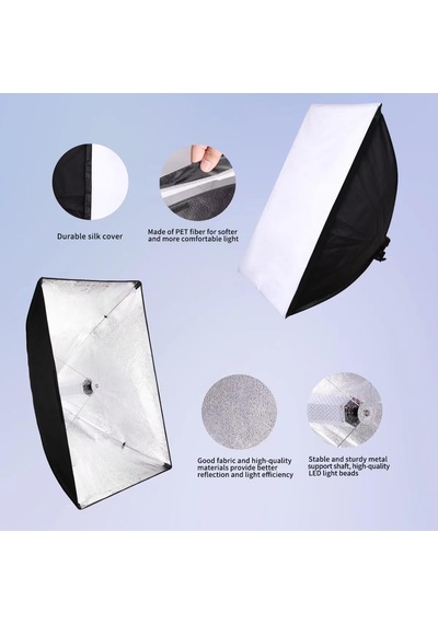 Deyatech Softbox 60x90 CM 120 W RGB 3000-5500K  Led Video Ve Fotoğraf Çekim Işıgı