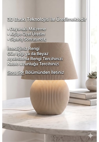 Nest Model - Led Abajur - Masa Lambası - Usb 5v İle Çalışır - Slim Led Aydınlatması Dahildir - Dekoratif Lamba - Renk Seçenekli Çok Renkli