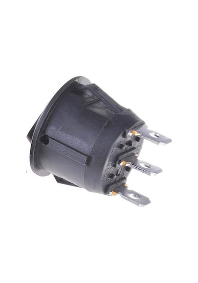 Yuvarlak 3 Pin Anahtar Rocker Switch Mini Buton Siyah 3