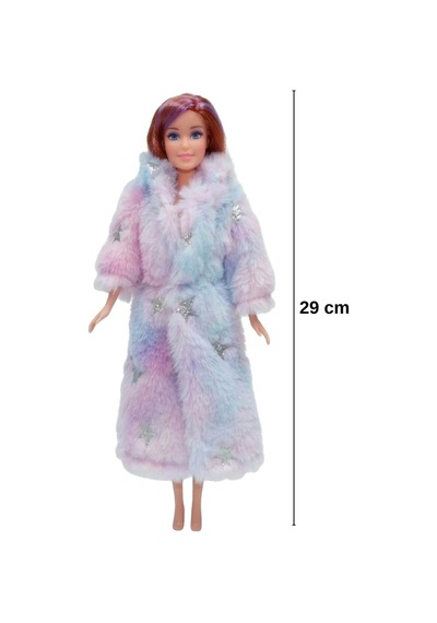 Kürklü Moda Bebeği 29 Cm - Şık Kürklü Ve Aksesuarlı Oyuncak Bebek Seti Y