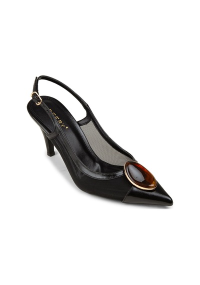 Deery Kadın Siyah Taş Detaylı Slingback Topuklu Ayakkabı - Rd235zsyhm01 siyah