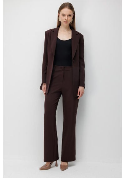 Mizalle Basic Double Klasik Kahve Pantolon Kahverengi