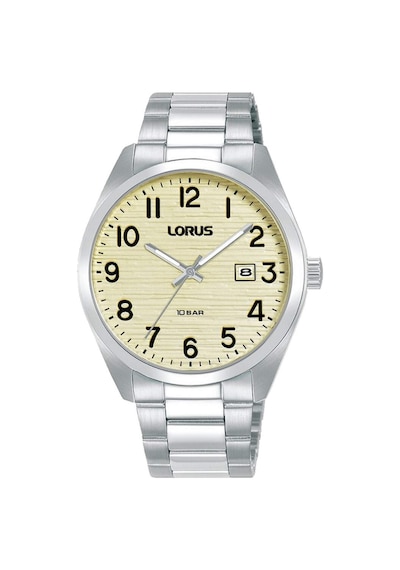 Lorus Rh911rx9 Quartz Çelik Gri Sarı Kadran 39 Mm Erkek Kol Saati Gri