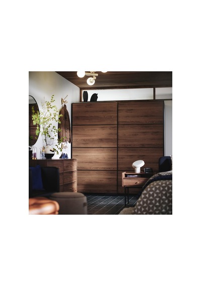 Mehamn Ceviz Görünüm-mavi 100x201 Cm Sürgü Kapak - 80605760 Ikea