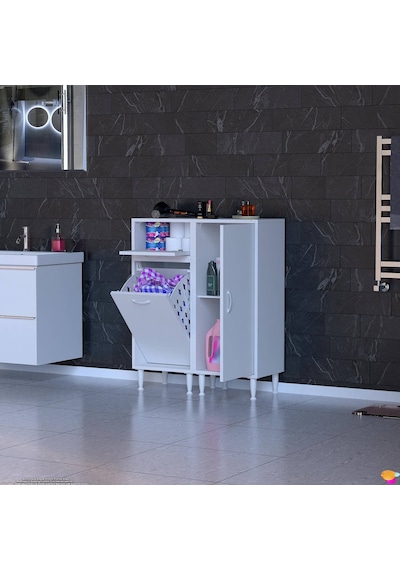 Modilayn Yenice 80x97x32,5 Cm 3 Raflı Ve 3 Sepetli Dolap İle Çamaşırlarınız Artık Daha Düzenli. Beyaz
