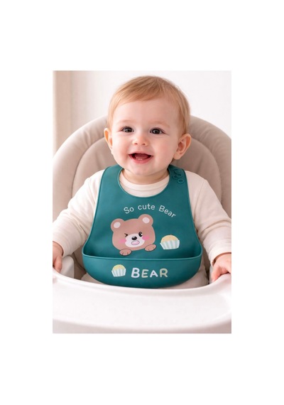 Silikon Bebek Mama Önlüğü Çocuk Mama Önlük Leke Tutmaz Yıkanabilir 821208487