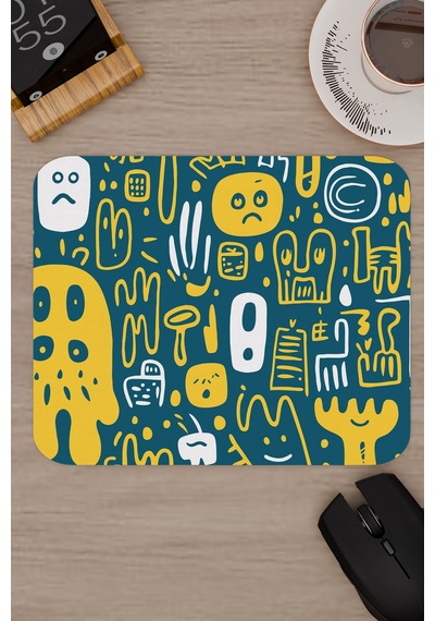 İllüstrasyon Kaymaz Dikişli Kauçuk Oyuncu Mousepad V2 - 22x18 Gaming Mouse Pad Fare Altlığı