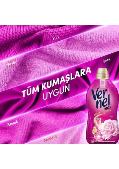 Max Taze Gül Kokulu 60 Yıkama Konsantre Çamaşır Yumuşatıcısı 1 X 1440 Ml 0.75 LT - 2.5 LT - 12 KG