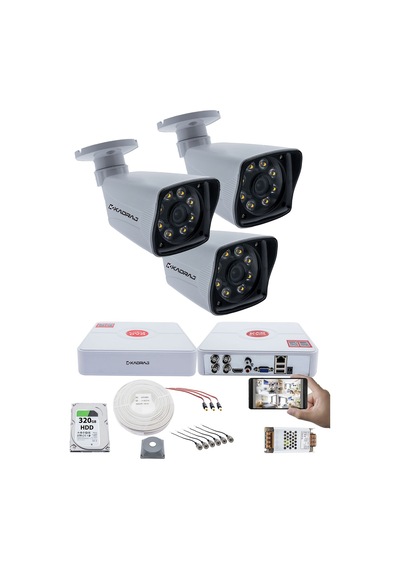 3 Kameralı Set 5mp Sony Seculensli 1080p Full Kdj-3s-8w-kk-p