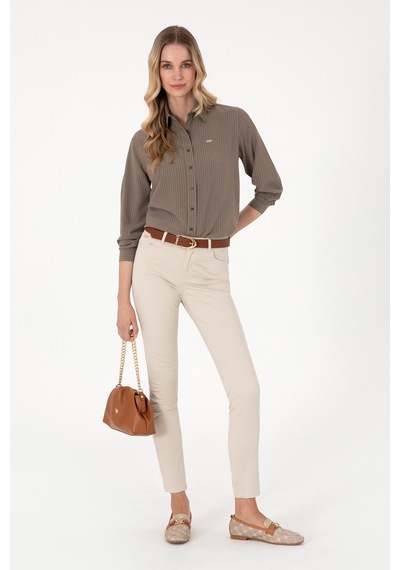 U.S. Polo Assn. Kadın Taş Toothpick Fit Kanvas Pantolon 50299110-VR049