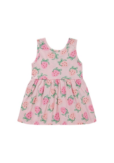 Civil Baby Çilek Empirme 6-18 Ay Elbise - Pembe Şeker Pembe