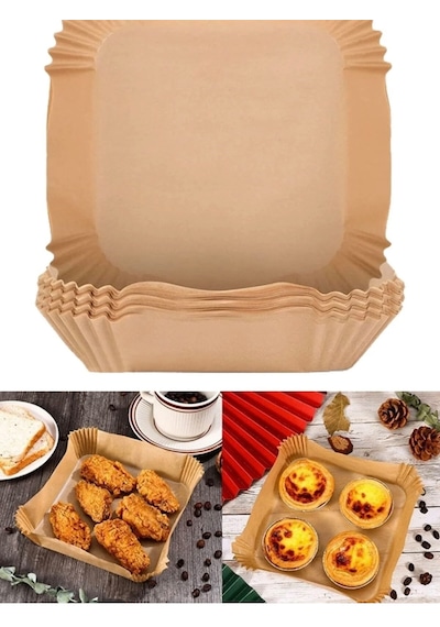 45 Adet Air Fryer Tek Kullanımlık Kahverengi
