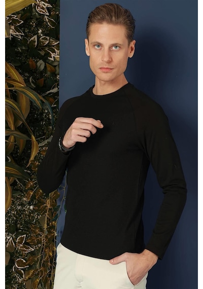 Efor Ts 872 Slim Fit Siyah Spor T-shirt Siyah
