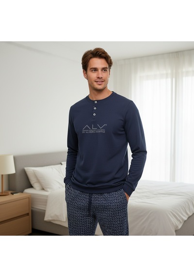 Bonbon Erkek Pamuklu Bohçalık Ve Çeyizlik Lacivert Renk Pijama Takımı Al001 V1