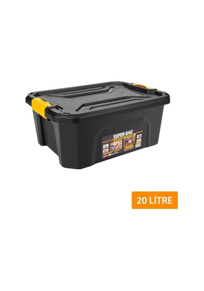 Super Kilitli Saklama Kutusu 20 Litre Bagaj Düzenleyici-1033 Çok Renkli