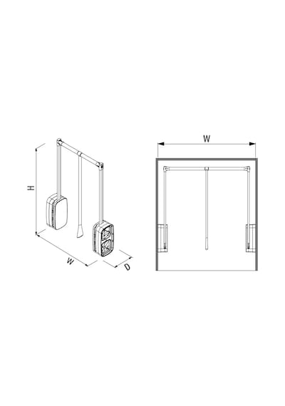 Starax Gardırop Asansörü 12 Kg Beyaz W: 850-1150mm S-6012-w Çok Renkli