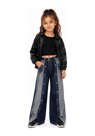İrem Çocuk Giyim Kız Çocuk Çıtçıt Detaylı Bol Paça Model Kemer Aksesuarlı Pantolon Lacivert İrem Çocuk Giyim Kız Çocuk Çıtçıt Detaylı Bol Paça Model Kemer Aksesuarlı Pantolon Lacivert