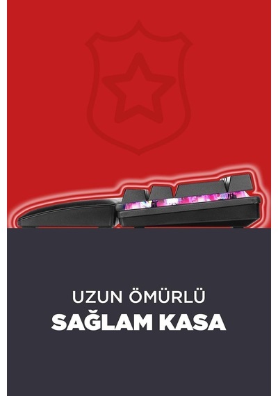 Ally K11 Mekanik Oyuncu Klavyesi, Red Switch, 12 Işık Modlu, Antighosting, Bilek Destekli, Siyah