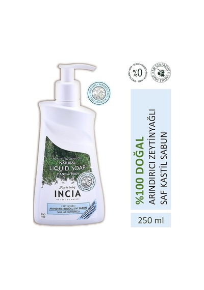 %100 Doğal Sıvı Kastil Sabunu Arındırıcı Zeytinyağlı 10 Bitkisel Değerli Yağ Vegan 250 Ml