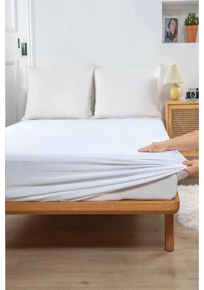 Evony Fitted 160x200+30 Sıvı Geçirmez Micro Kumaş Fitted Alez Çarşaf Beyaz