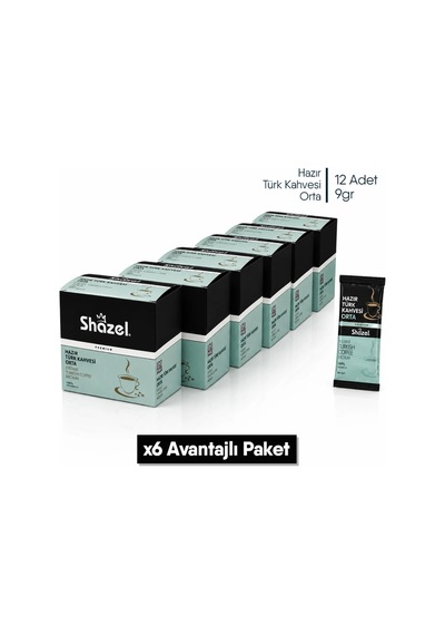 Shazel Hazır Türk Kahvesi Orta X 6 Adet
