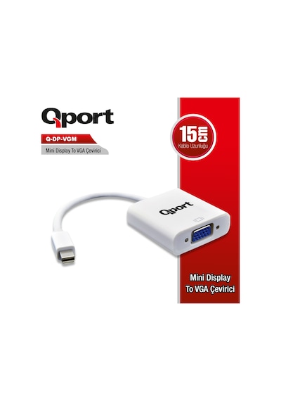 QPORT (Q-DP-VGM) MINI DISPLAY PORT TO VGA CEVIRICI