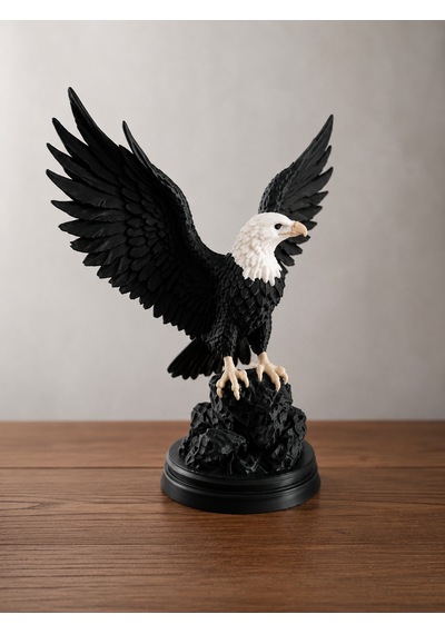 Dekoratif Kara Kartal Figürü 16 Cm .