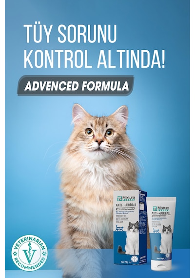 Mixtura Pharma hairball Kedi Tüy Yumağı Malt Macun Tüy Yumağı Oluşumunu 75 G