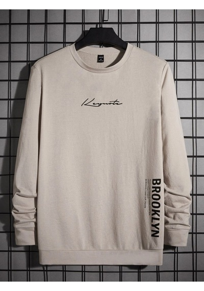 Altamira Erkek Bej Keymate Brooklyn Bisiklet Yaka Sweatshirt 001