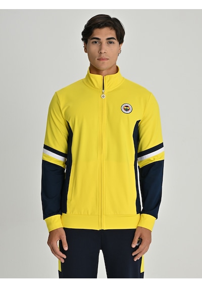 Fenerium Erkek Trıbun Diyagonal Detaylı Sweat Sarı