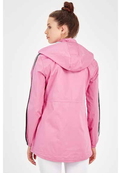 Maraton Sportswear Regular Kadın Kapşonlu Uzun Kol Basic Pembe Ceket 19353 Pembe