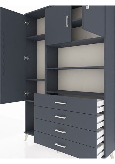 Arges Dolap 7 Raflı 4 Çekmeceli 3 Kapaklı 132x30x195 Antrasit-antrasit/antrasit Antrasıt/antrasıt Arges Dolap 7 Raflı 4 Çekmeceli 3 Kapaklı 132x30x195 Antrasit-antrasit/antrasit Antrasıt/antrasıt