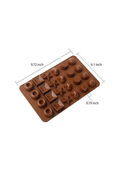 Silikon Çikolata Kalıbı Şeker, Jelibon, Jöle, Kalıbı İthal 1.kalite Kahverengi