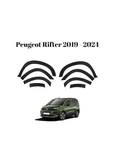Peugeot Rifter 2019 2020 2021 2022 2023 2024 Uyumlu Kapı Ve Çamurluk Koruma Premium Dodik Seti Siyah 8 Parça Tam Set