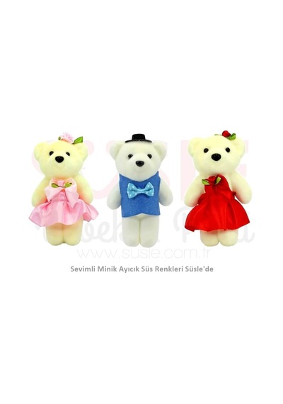 Süslü Minik Ayıcık Süs, 11cm X 6cm - Pembe 1+