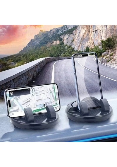 Biishe Numaratörlü Güçlü Yapışkanlı 360 Derece Dönebilen Su Geçirmez Araç İçi Telefon Tutucu Plasti Çok Renkli