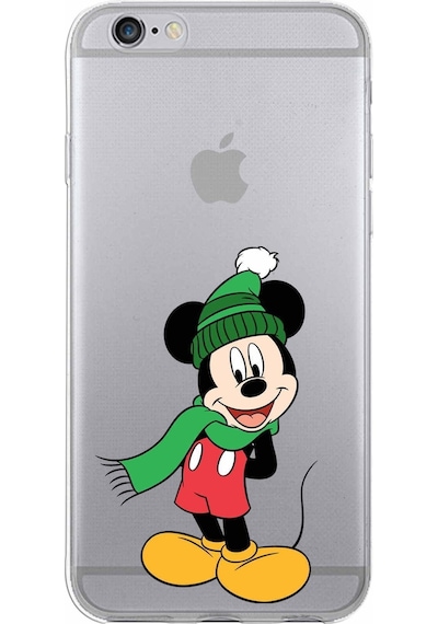 Apple Uyumlu iPhone 6s Kapak Mickey Mouse Tasarımlı Şeffaf Silikon Kılıf Şeffaf