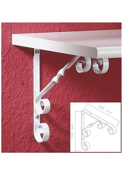 Burgulu Dekoratif Raf Altı Raf Ayağı Konsol Beyaz 30 Cm N11.22101
