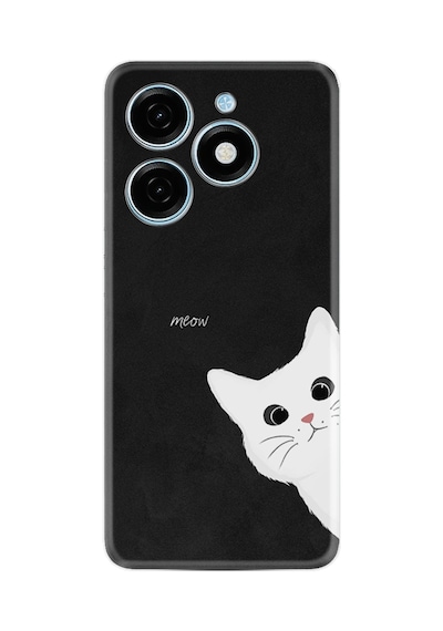 Tecno Spark Go 2024 Kılıf Desenli Silikon Platinium Series Çılgın Kedi 1895